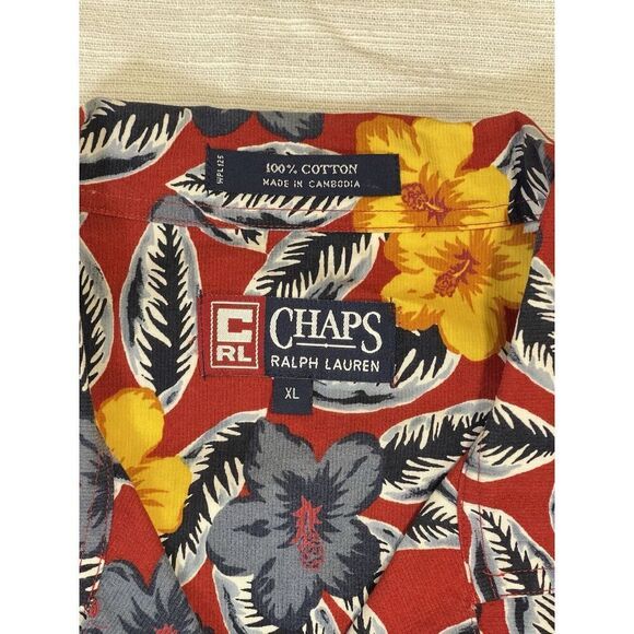 Vintage Chaps Ralph Lauren Hawaiian Shirt Short Sleeve Cotton Men’s Size XL - Picture 3 of 7